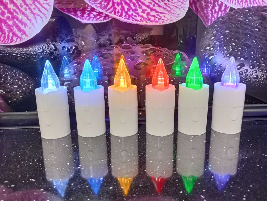 wkłady do zniczy led komplet 12 szt. mix kolor