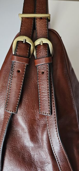 Skórzana torebka pojemna vintage retro boho y2k 90s 80s avant garde