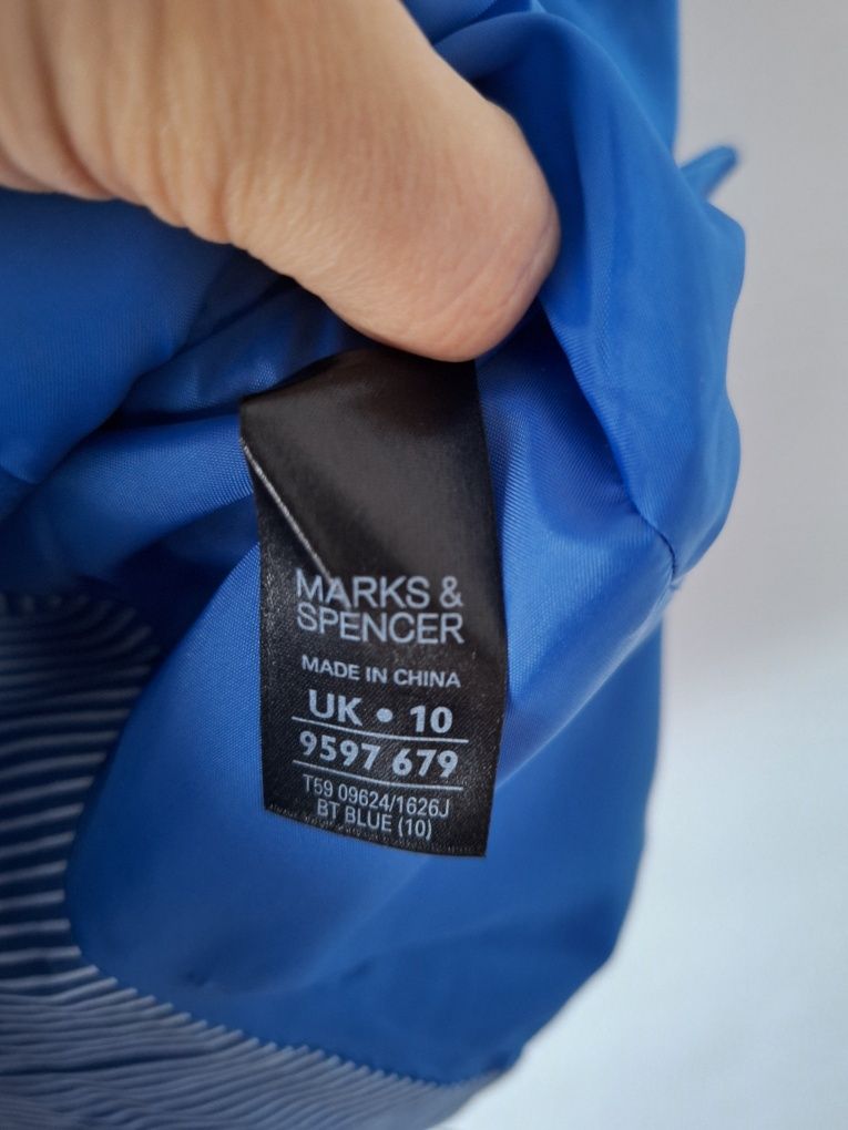 Żakiet marynarka niebieska krótki rękaw damska rozmiar 38 M