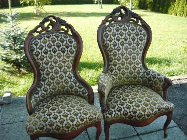 dwa fotele stylowe damski męski