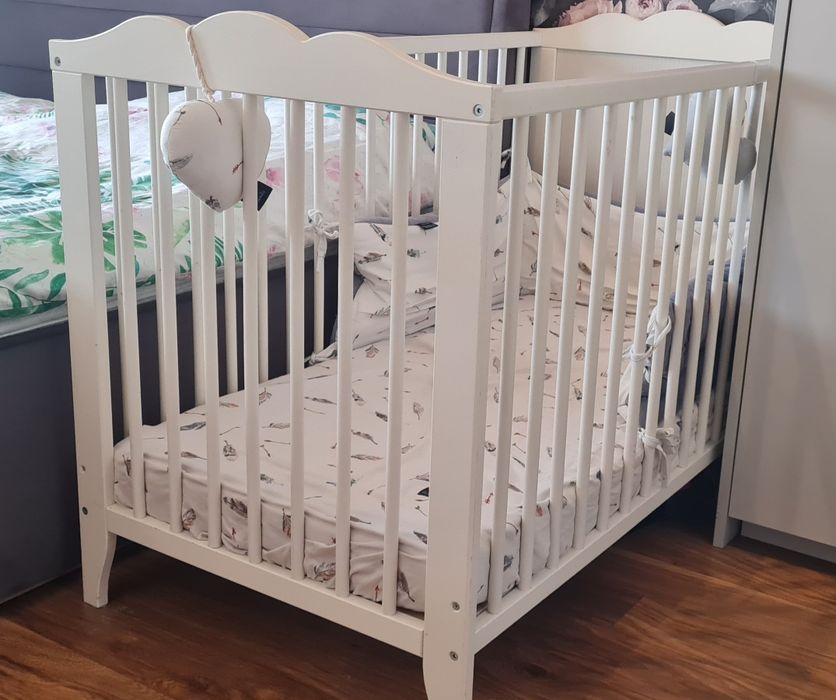 materac lateksowy Hevea Baby 120x60 +Łóżeczko niemowlęce Ikea