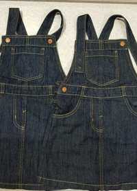 Сарафаны джинсовые для двойни 92-104 lupilu. Gloria Jeans