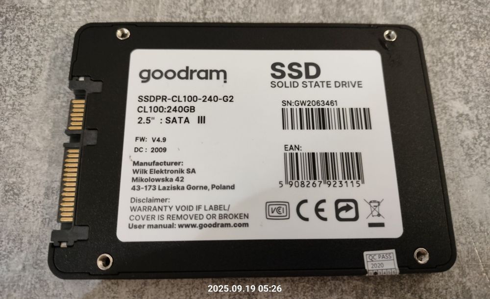 Dysk SSD Goodram CL100 o pojemności 240 GB