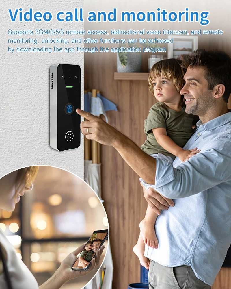 Tuya Smart Life WiFi Video Intercom, Sistema De Controle De Acesso