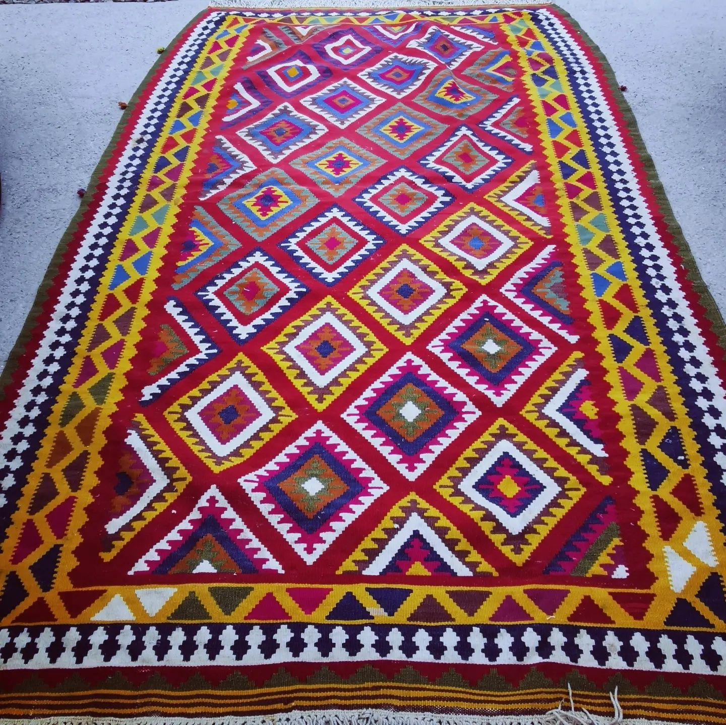 Duży perski kilim Qashqai Kaszkai z wełny 310x160