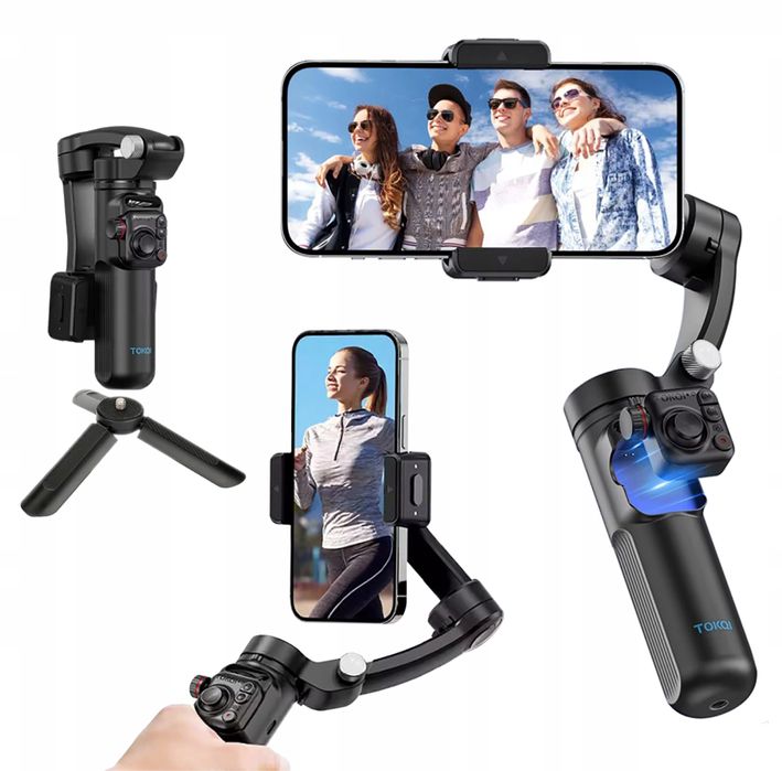 Gimbal, stabilizator do telefonu 3- osiowy, statyw, pilot bluetooth