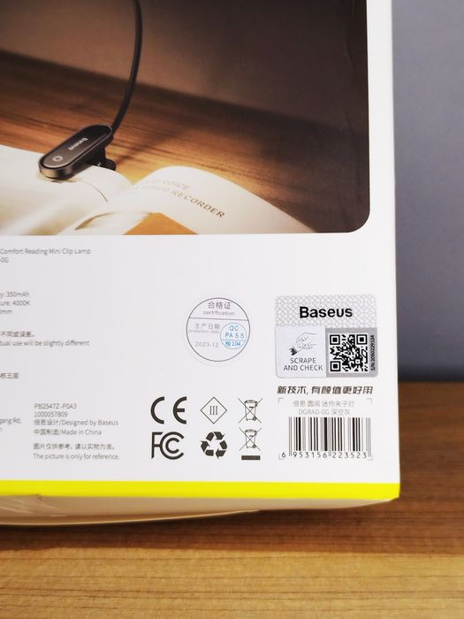 Baseus Mini Clip Lamp лампа для читання на прищіпці (DGRAD-0G)