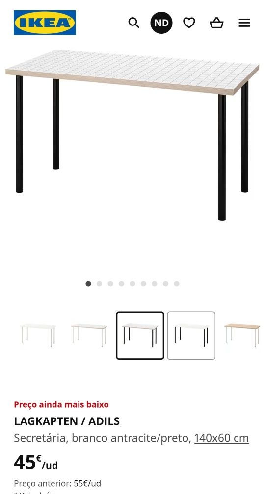 Secretárias 1,40m x 0,60m