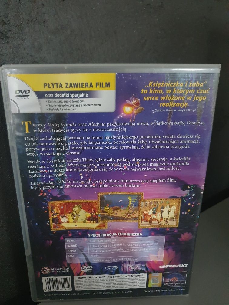 Bajka księżniczka i zaba na dvd