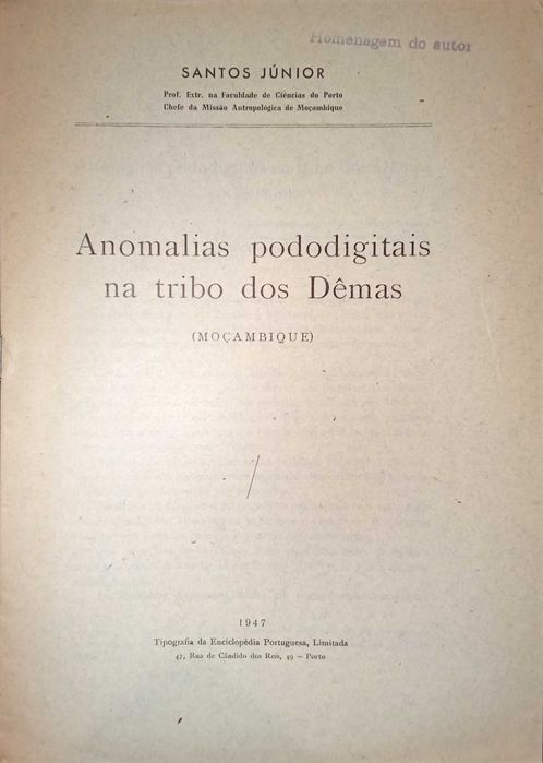Anomalias pododigitais na tribo dos Dêmas (Moçambique) - Santos Júnior
