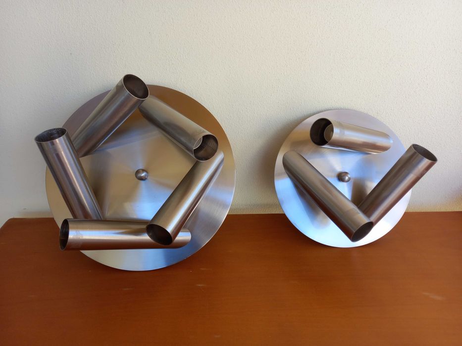 Candeeiros em Inox mais mesa de centro para sala