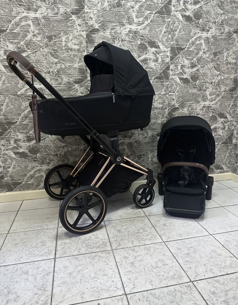 Коляска 3в1 Cybex Priam Deep Black 4.0