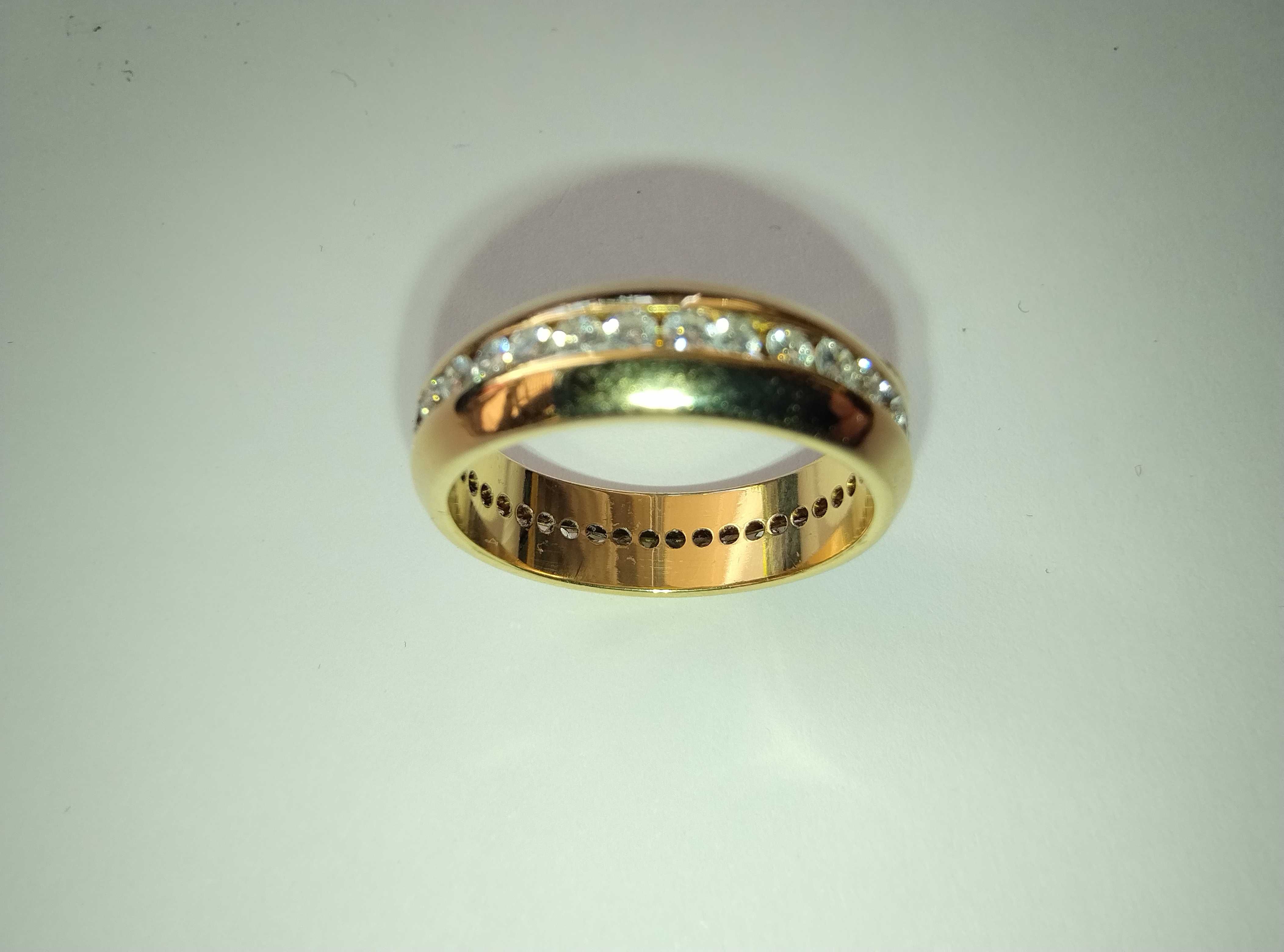 Złota obrączka 18k(750)  6,25gr z diamentami eternity full 1,30ct VS/F