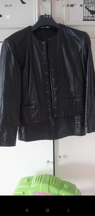 Ramoneska skórzana ze spódnicą damska