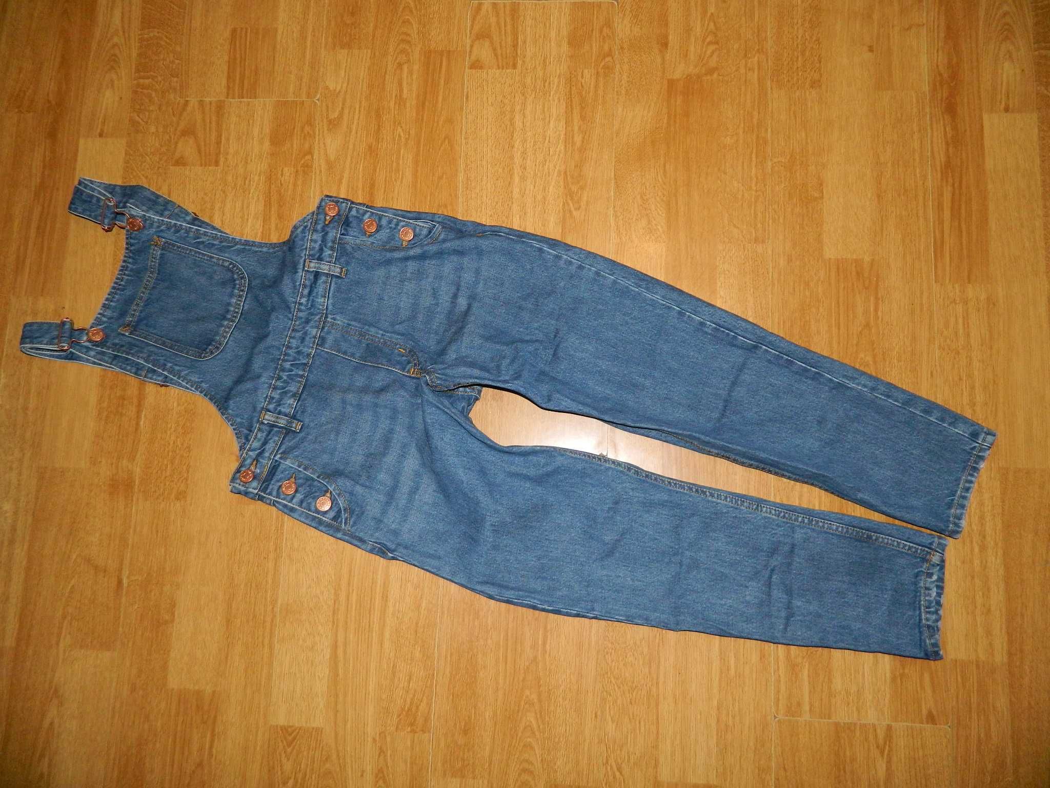 MONKI luźne jeansowe ogrodniczki roz XS