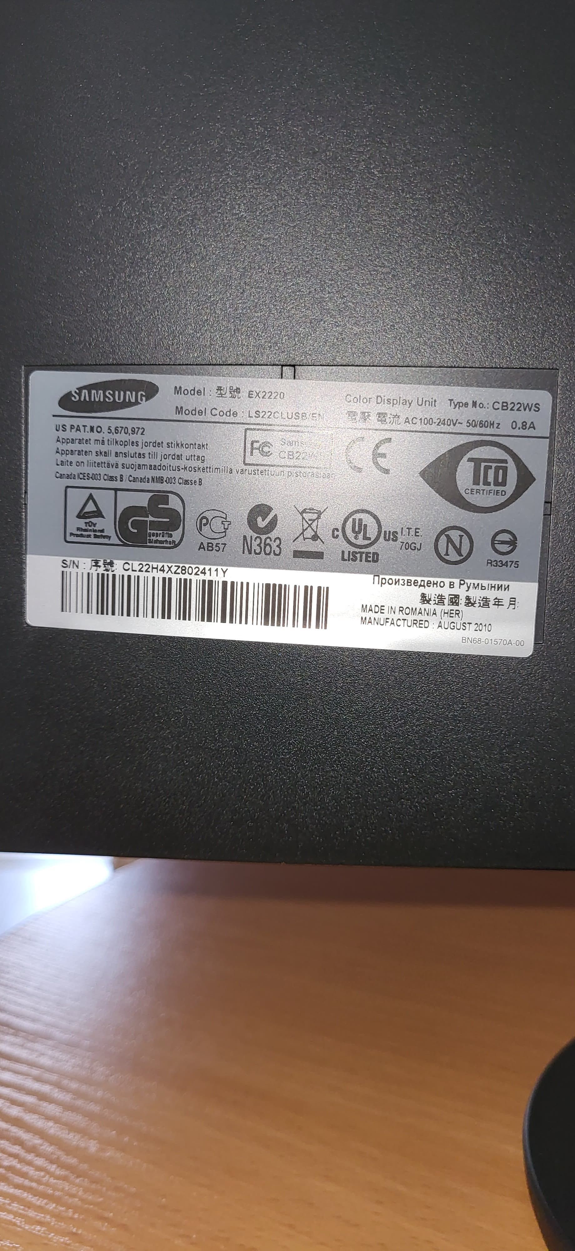 Samsung SyncMaster EX2220 LED 21,5 '