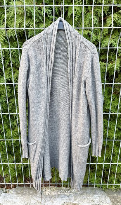 Nosweet piękny wełniany kardigan/sweter długi z wełny