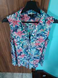 Koszulka, bluzka bez rękawów, kwiaty, tropical, h&m , oversize S