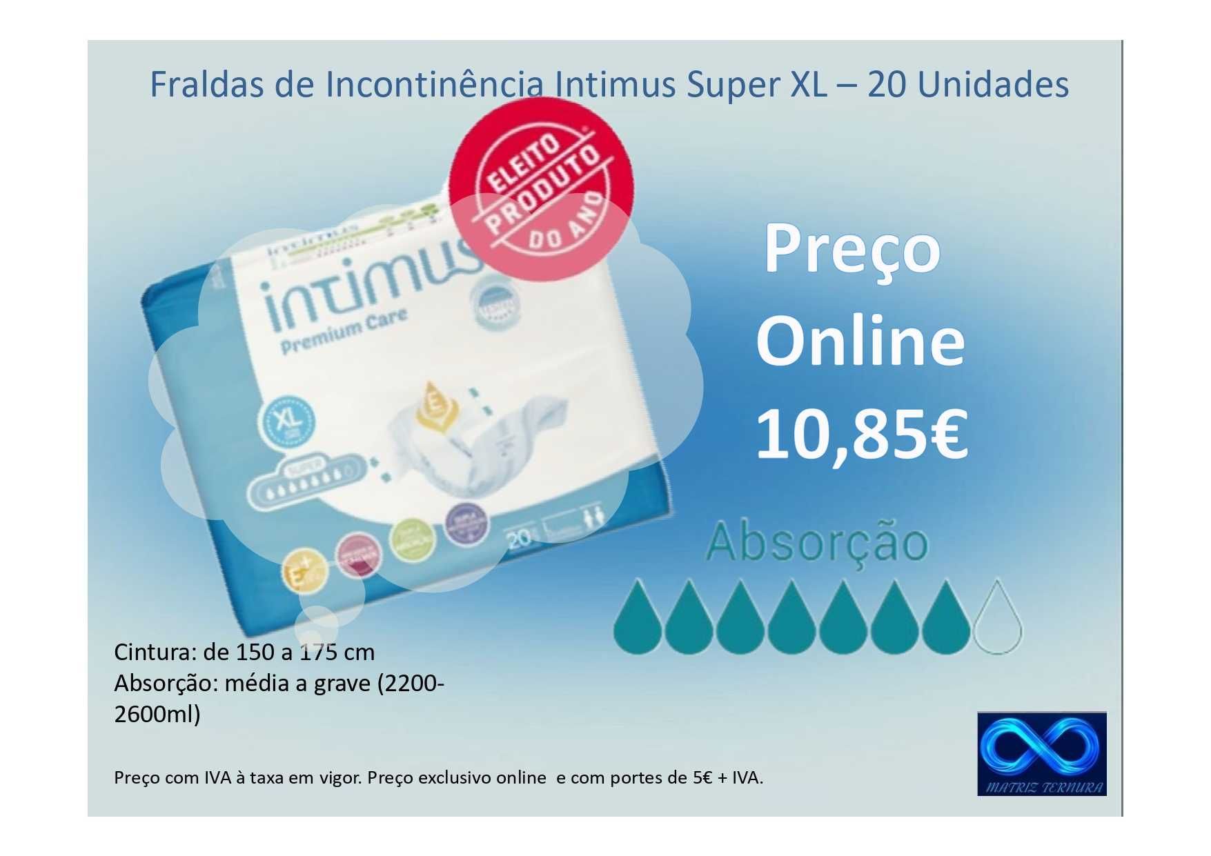 Fraldas de Incontinência Intimus Super XL