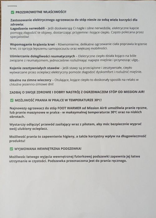 Ogrzewacz do stóp (NOWY)