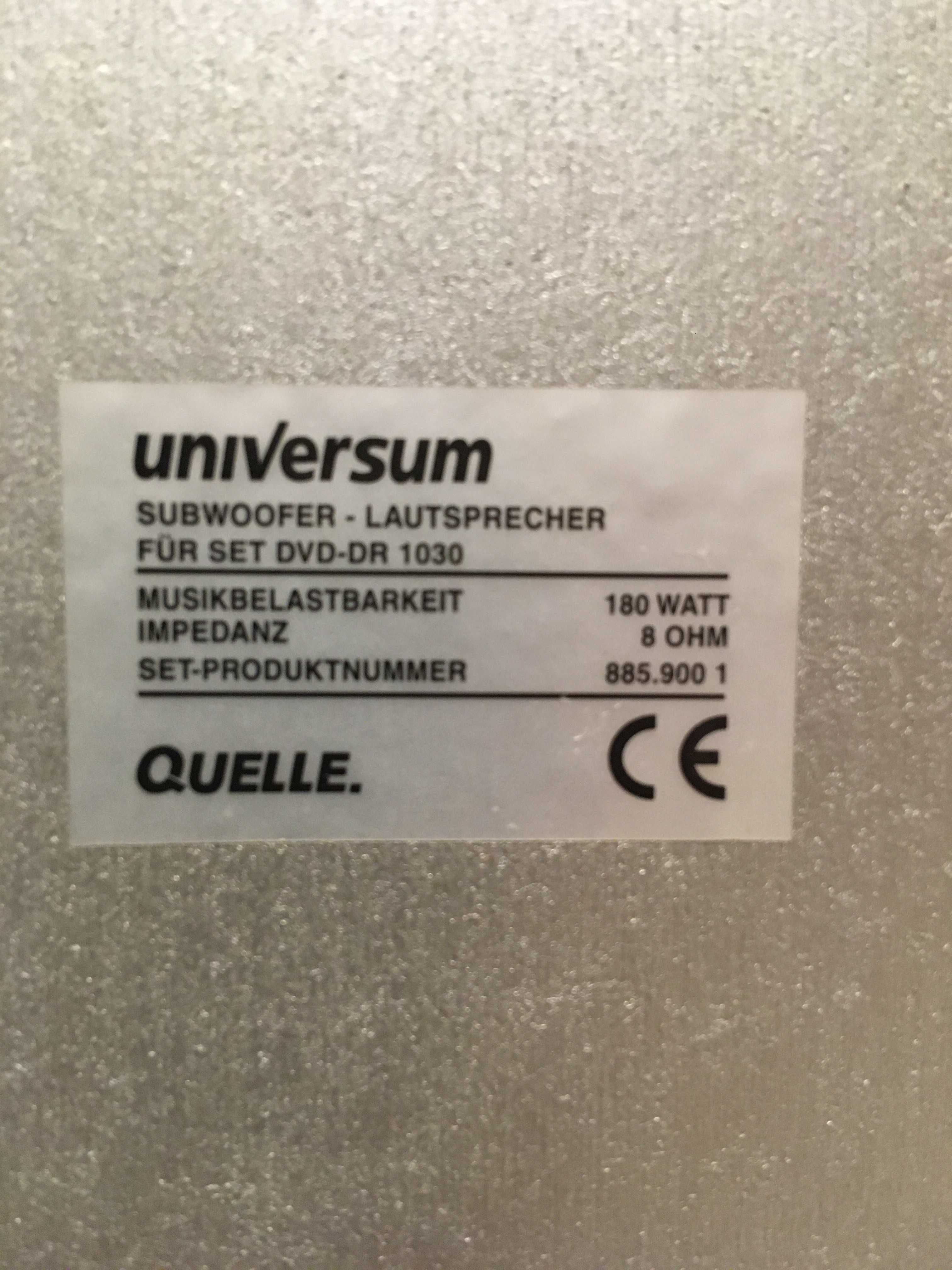 Sprzedam kolumny do kina domowego Universum 5,1 Subwoofer 180w 8ohm.