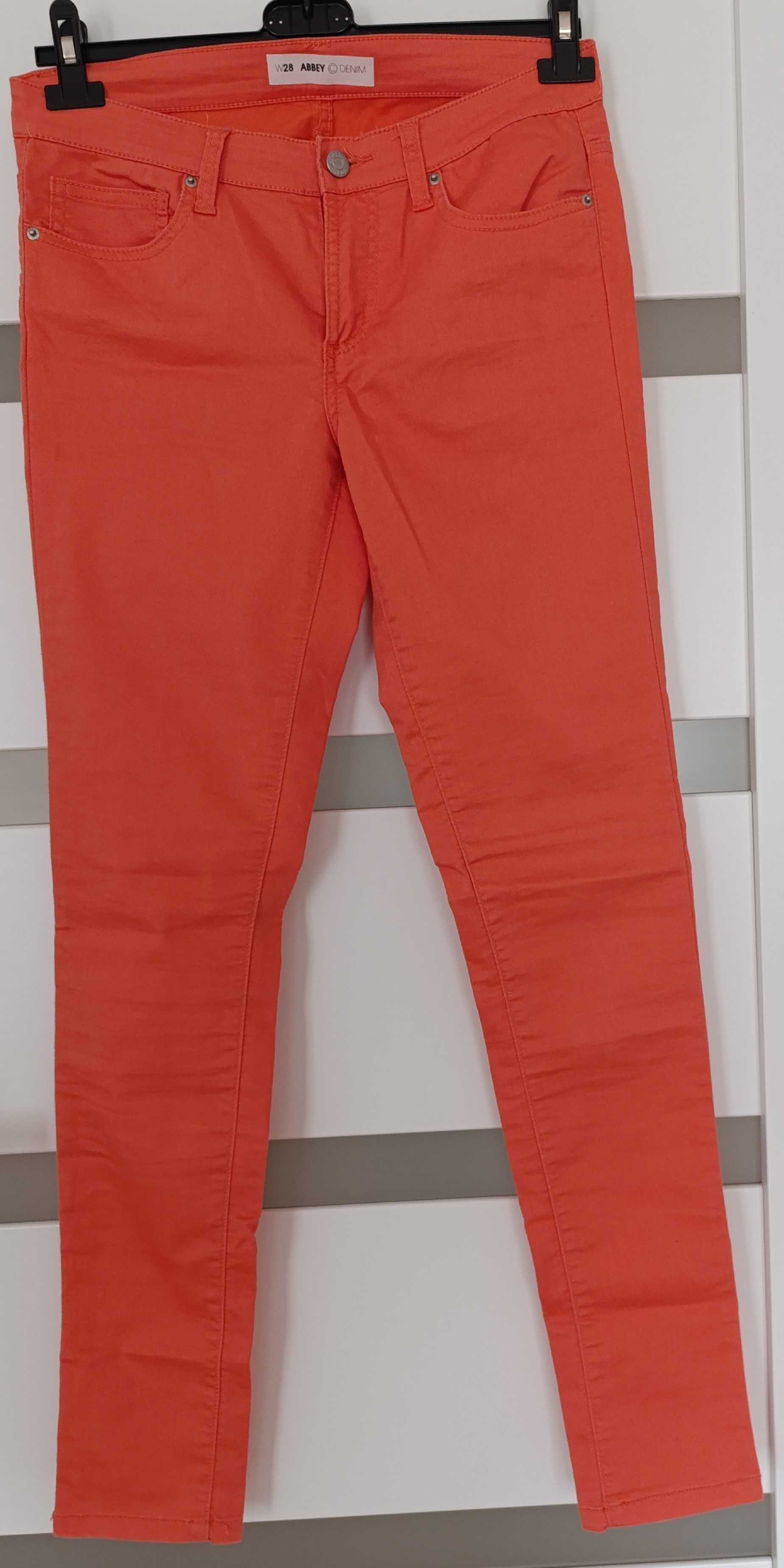 Spodnie CUBUS łososioy denim slim fit dopasowane S/M 38