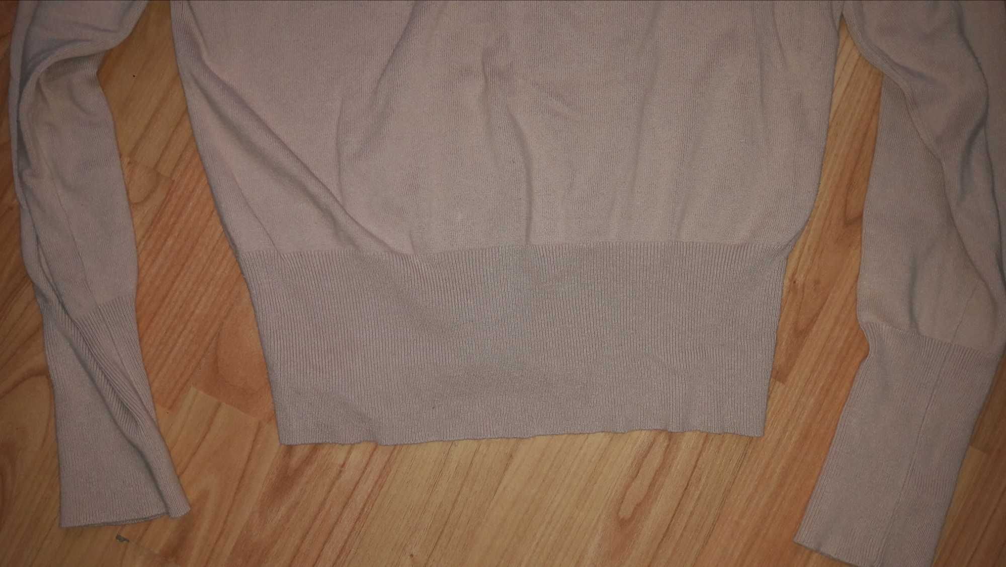 Krótki sweter crop top Jeff&co pudrowy róż M