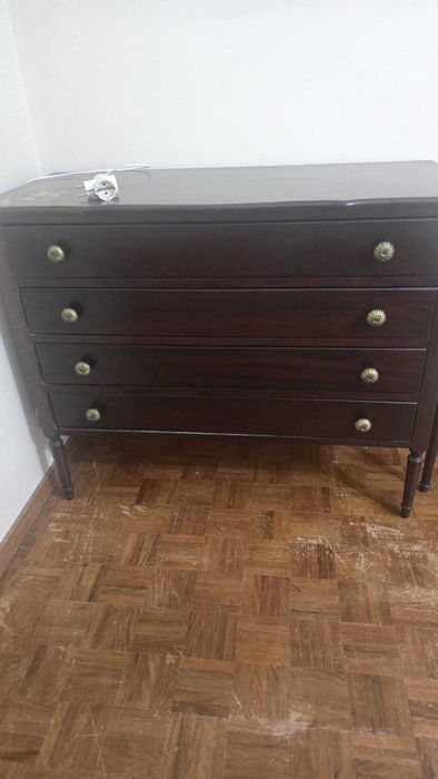 Mobilia completa quarto madeira Pau Preto com colchão (oportunidade)