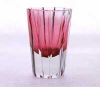 Wazon szklany różowy malinowy PRL vintage New LOOK