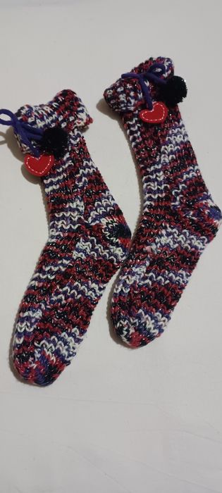 Женские вязаные носки с люрексом