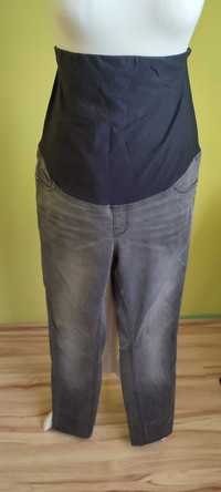 Grafitowe jeansy ciążowe
