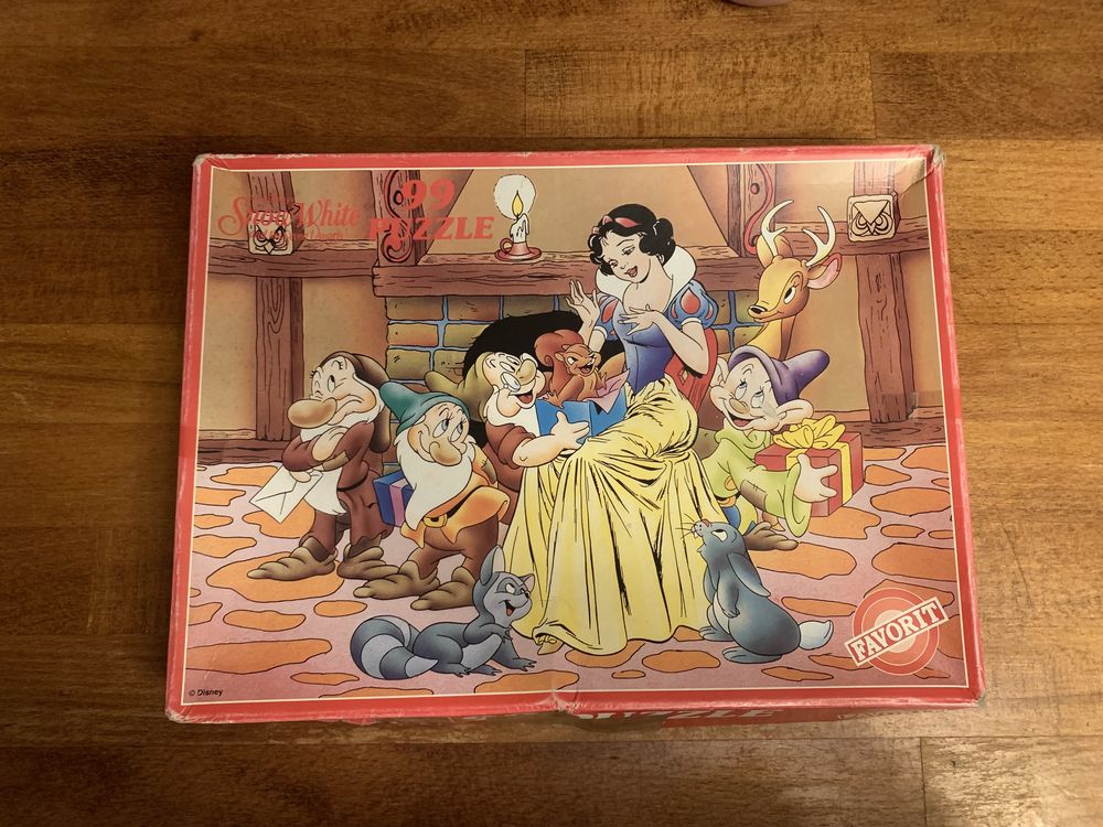 Stare puzzle Disney Królewna Śnieżka 99 elementy, vintage