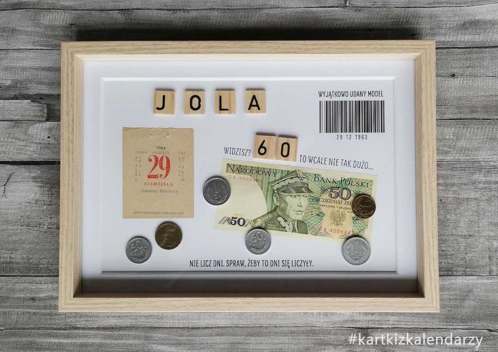 Kartka z kalendarza 1963 oryginalna