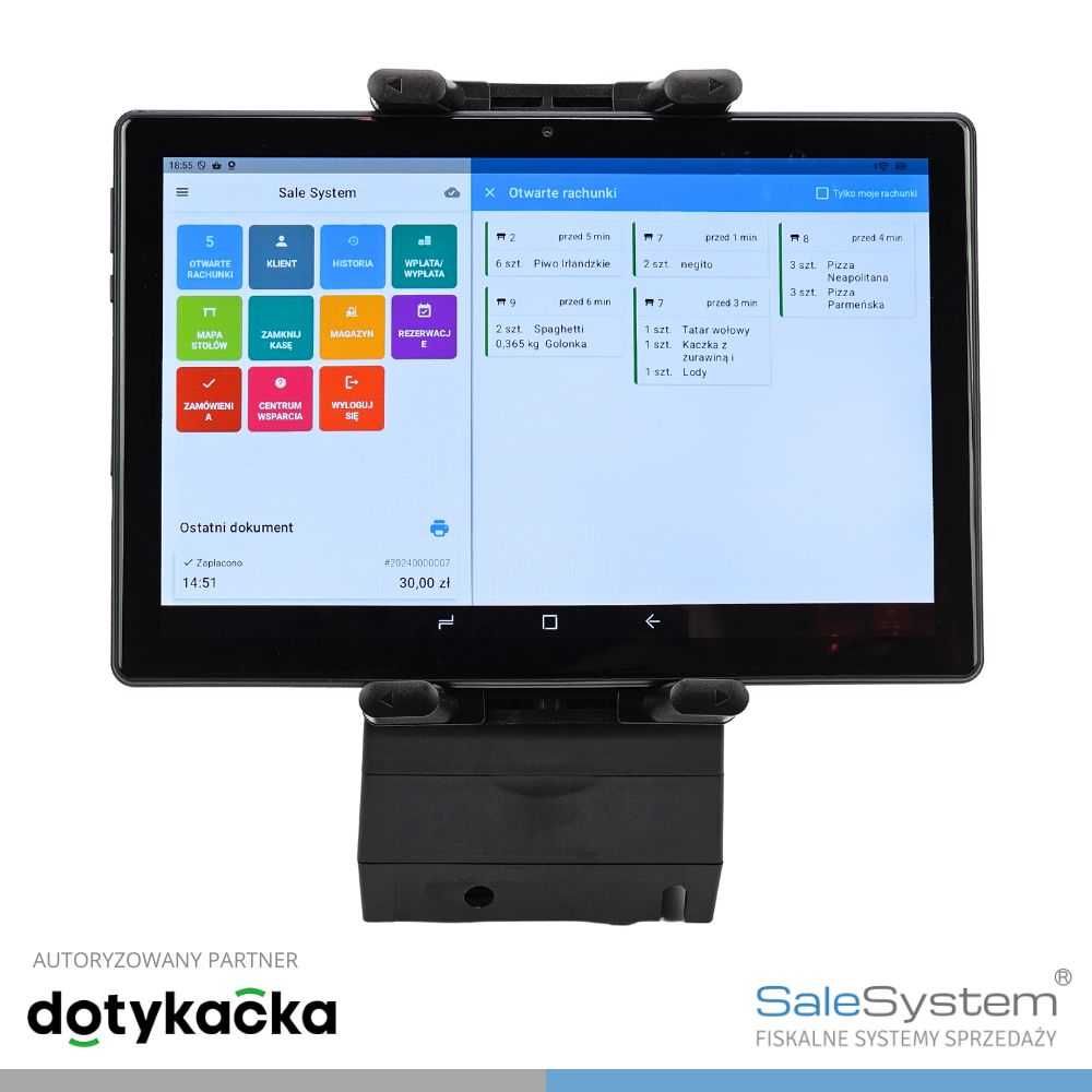 System POS tablet 10 cali z drukarką fiskalną Elzab Terminal płatniczy