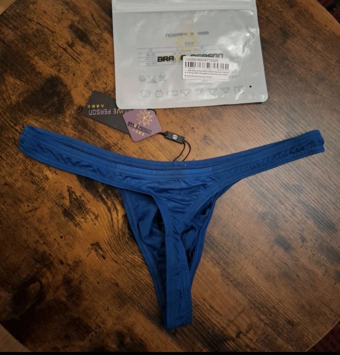 Slipy męskie, stringi Brave Person roz M