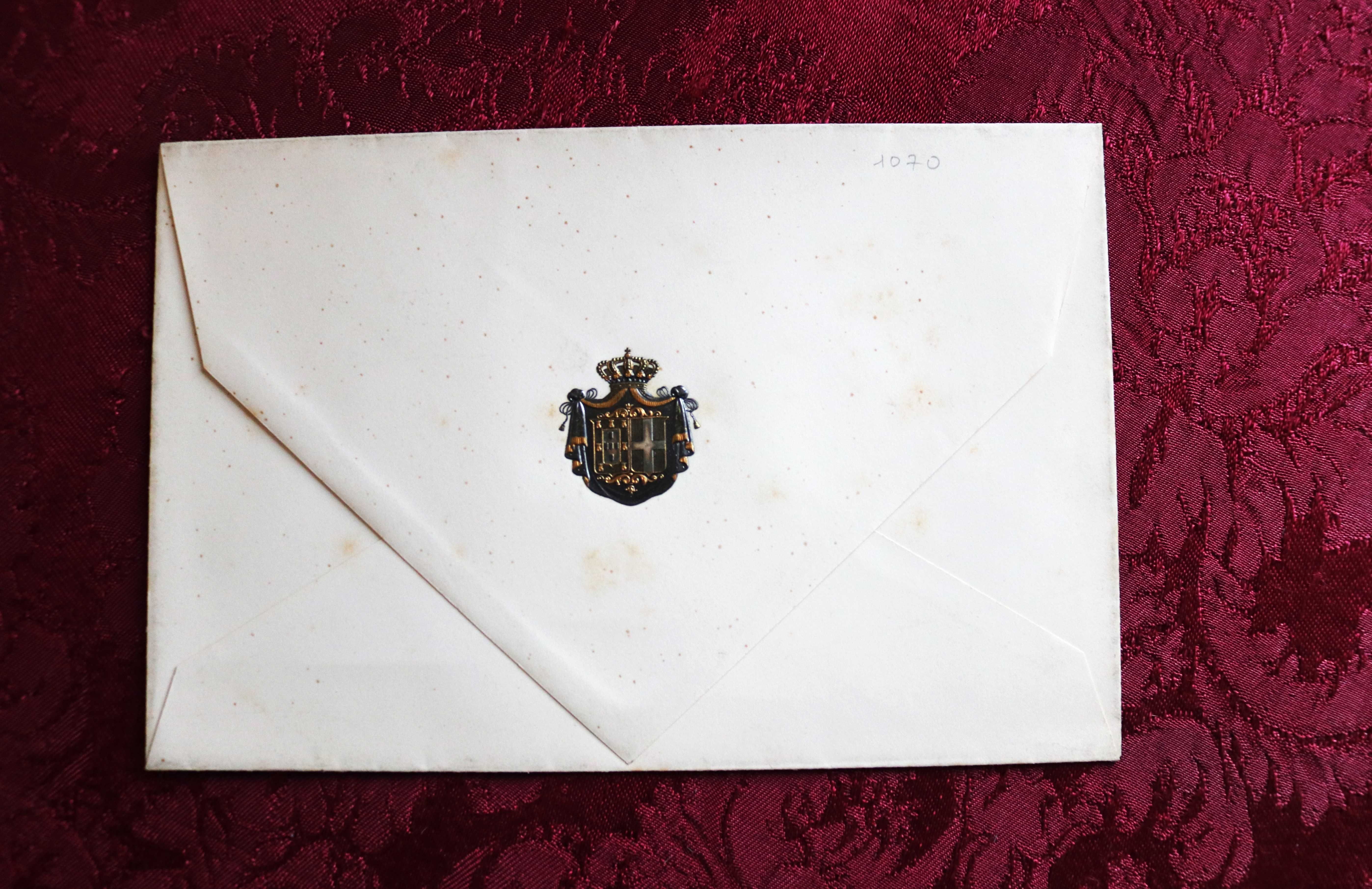 Rainha D. Maria Pia envelope de luto com as suas armas