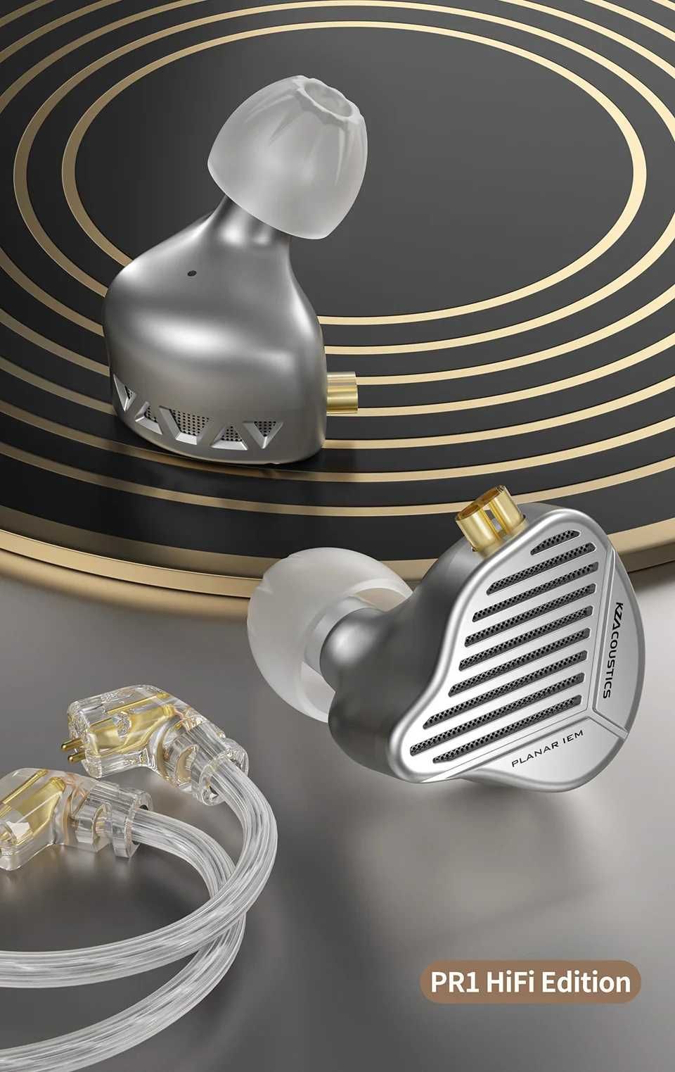Наушники KZ pr1 HiFi Silver(PR1)(планарні )