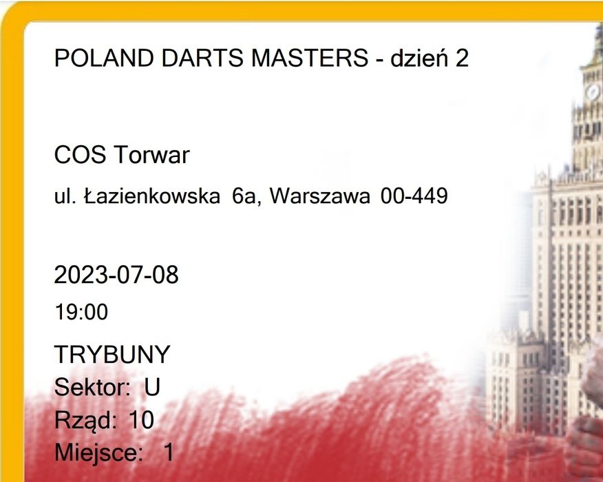 2 bilety na Poland Darts Masters (08.07)
