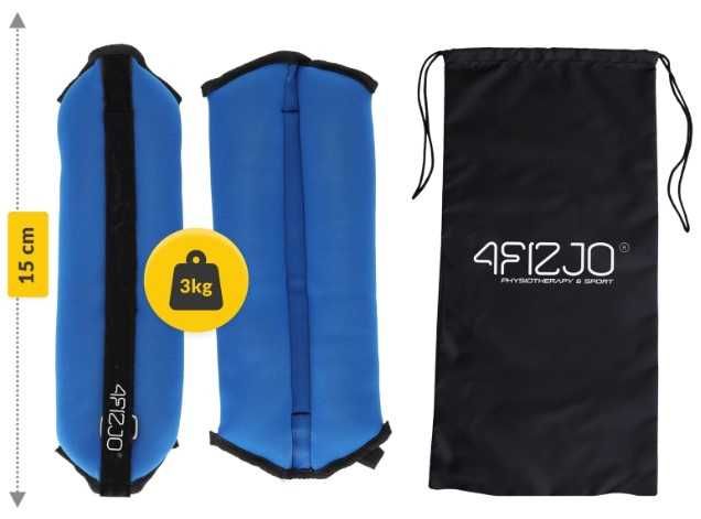 Obciążniki do ćwiczeń - ręce i nogi 4fizjo 2szt x 3kg kostki i nadgars