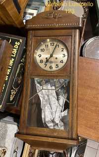 Zegar wiszący drewniany stary na ścianę fazowane szkło 123