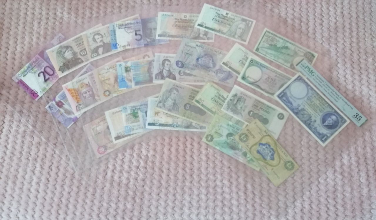 Zestaw 25szt banknotow Szkocja