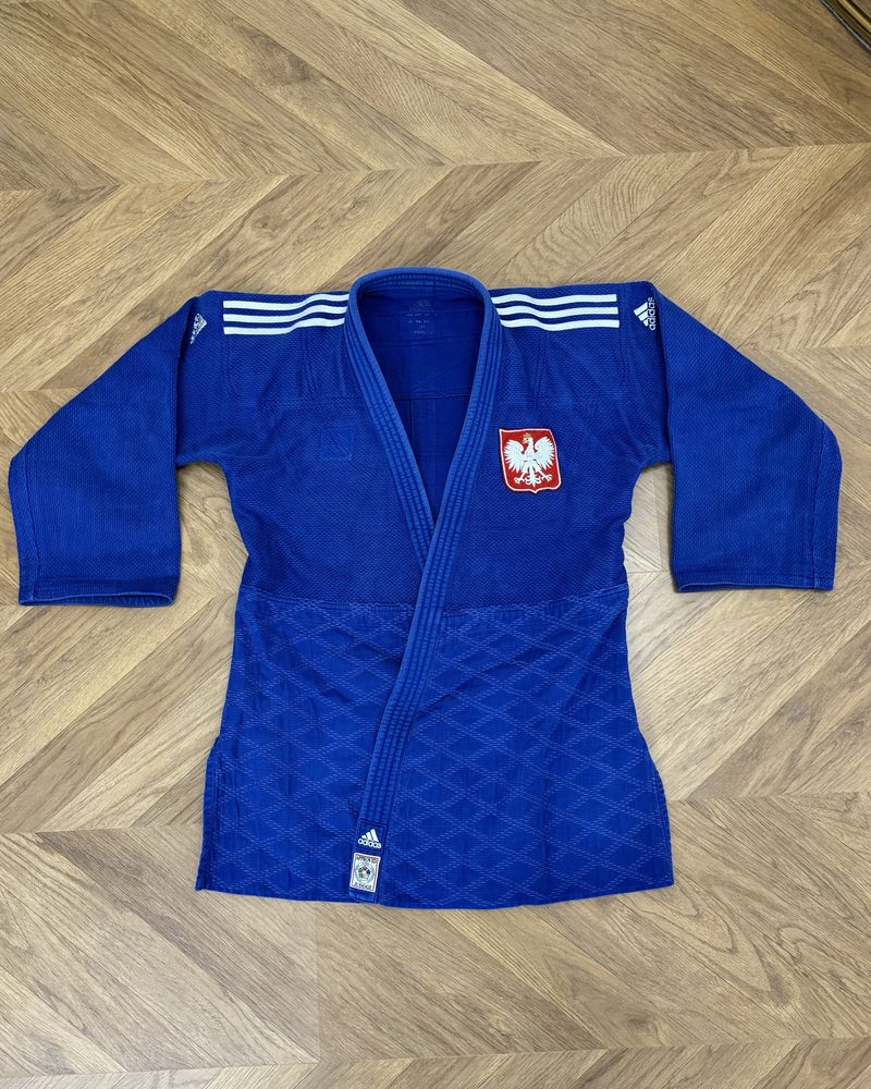 Niebieska judoga Adidas Champion II Slim Fit - 175 cm