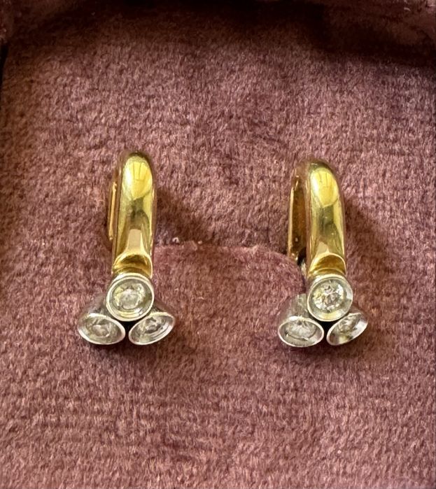 Серьги золотые с бриллиантами 0,52 ct