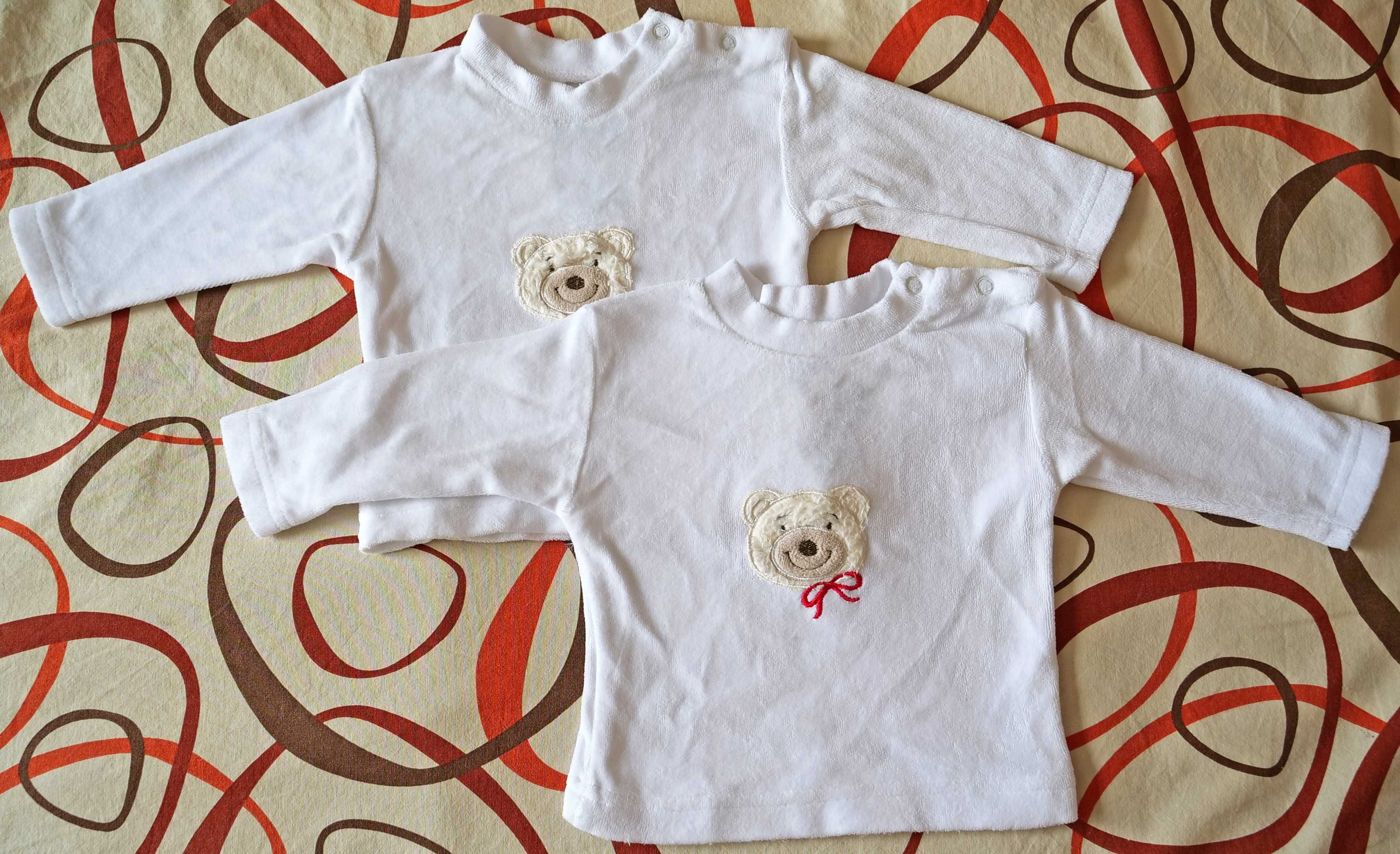 Две новые белые кофты на грудного малыша, р.50-56, 100% хлопок,Турция