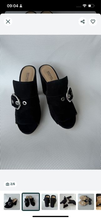 Michael Kors klapki mule zamsz 38 czarne