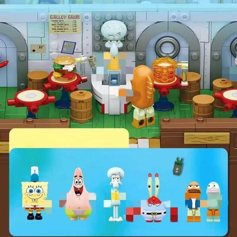 Klocki SPONGEBOB restauracja POD TŁUSTYM KRABEM 2700 klocków JAK LEGO