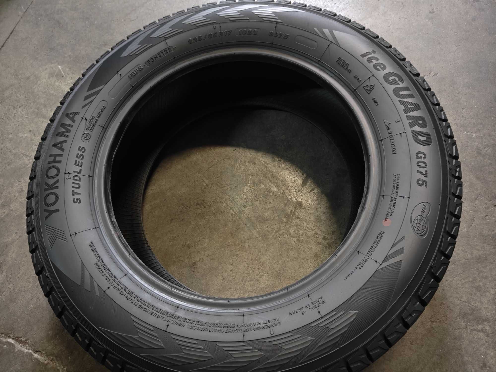 R17 225 65 шини зимові Yokohama Ice  Guard G075 японські липучки