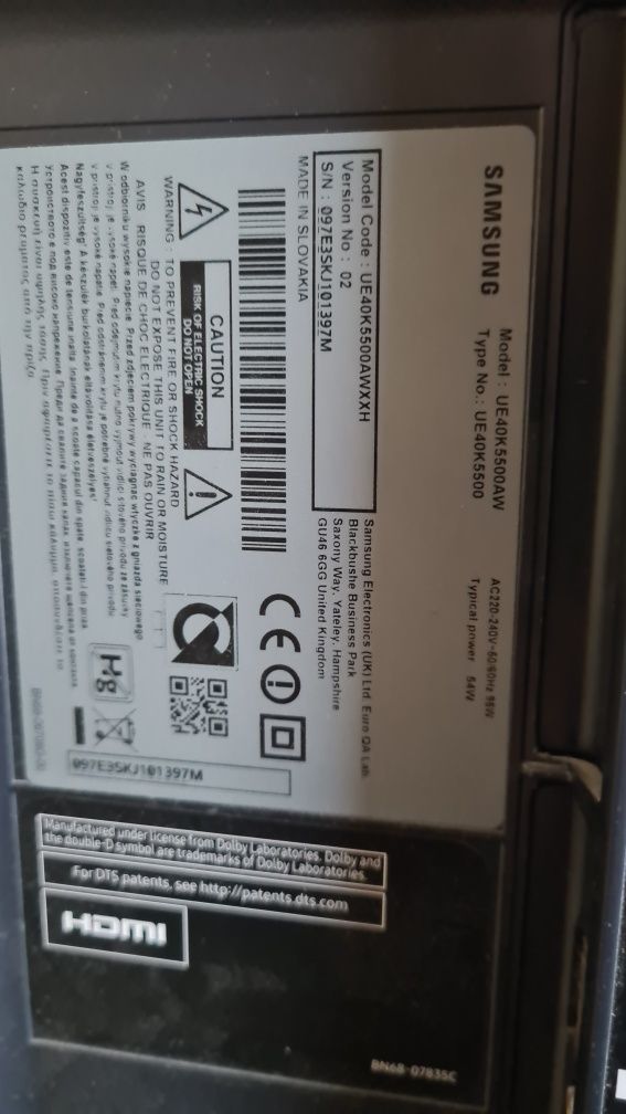 Telewizor TV Samsung 40 cali ue40k5500aw