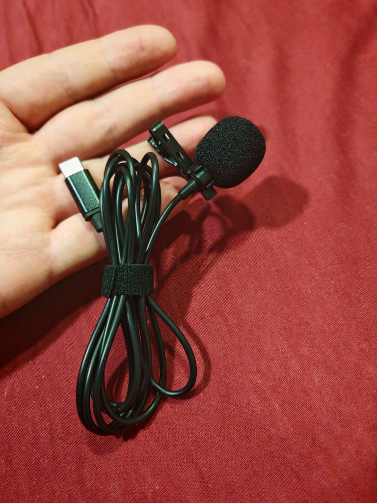 Mikrofon krawatowy przewodowy USB-C 1.5m TG0054