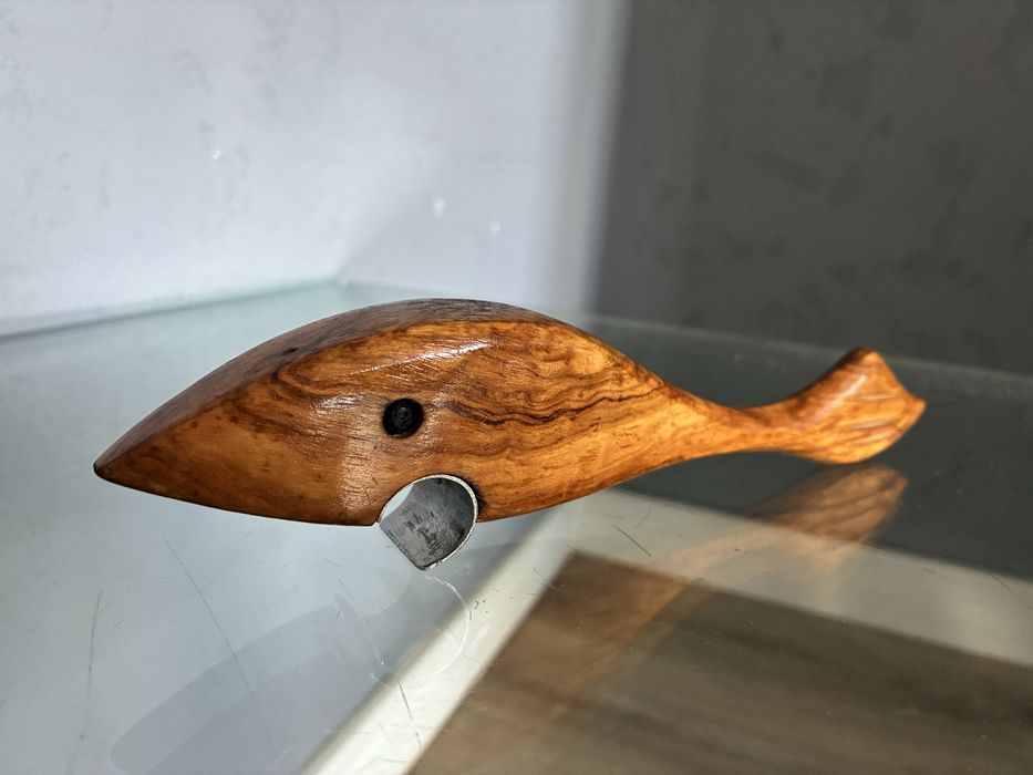 Otwieracz do butelek ryba teak Dania vintage 70s
